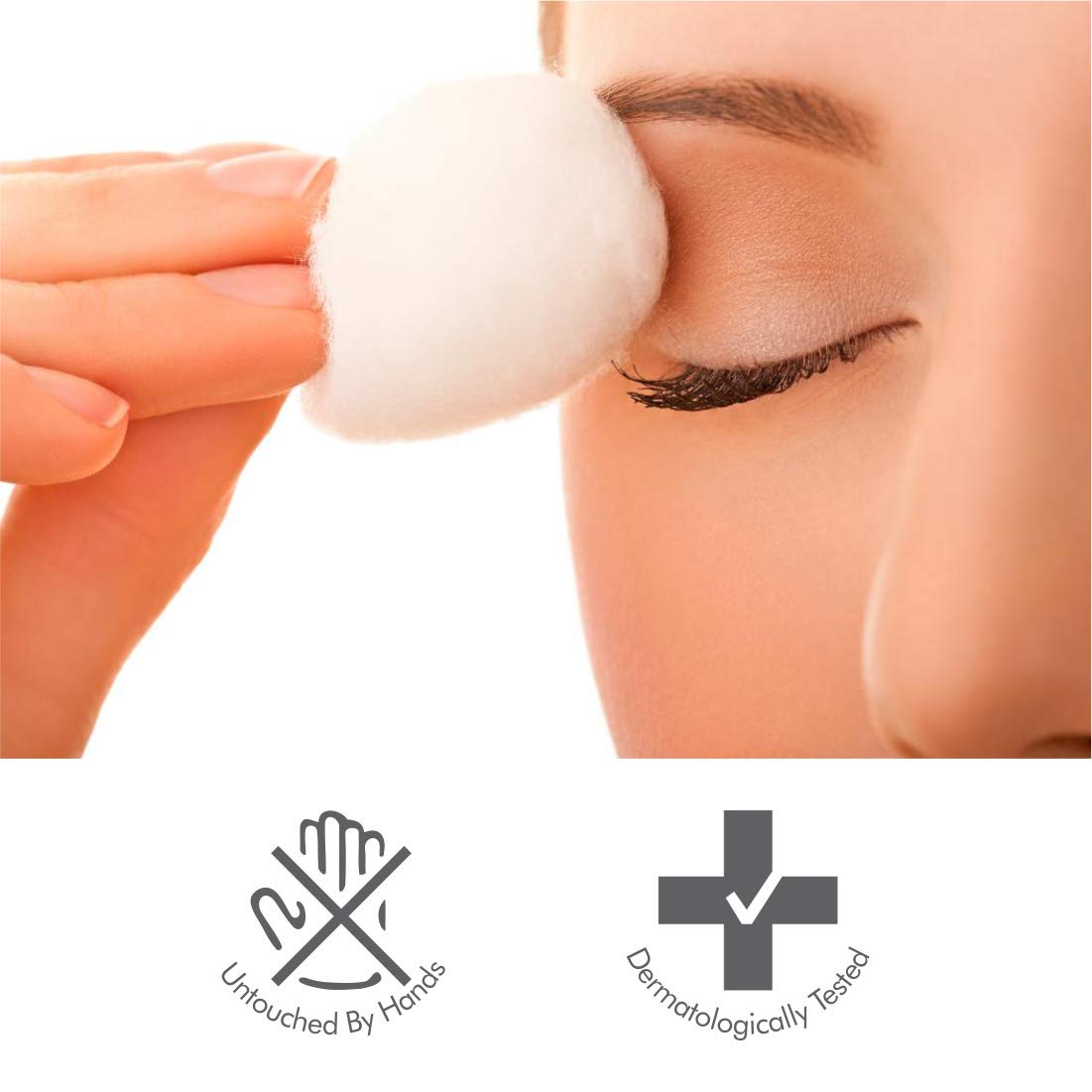 Premium Cotton Balls for Makeup & Skincare - 100% Pure Natural Cotton, Soft & Gentle, 5-Pack - Perfect for Nail Polish Removal, Baby Care & Facial Cleansing