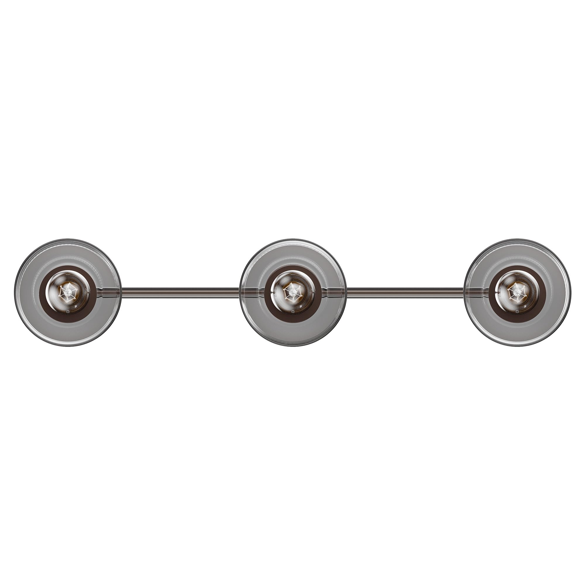 LEDMyplace 3-Light Linear Pendant Lighting Fixture - Bell Shaped Clear Glass Shade with Oil Rubbed Bronze Finish - Farmhouse & Modern Home Decor for Kitchen Island, Dining Room, Bedroom, Living Room, Hallway - E26 Base (Bulbs Not Included)