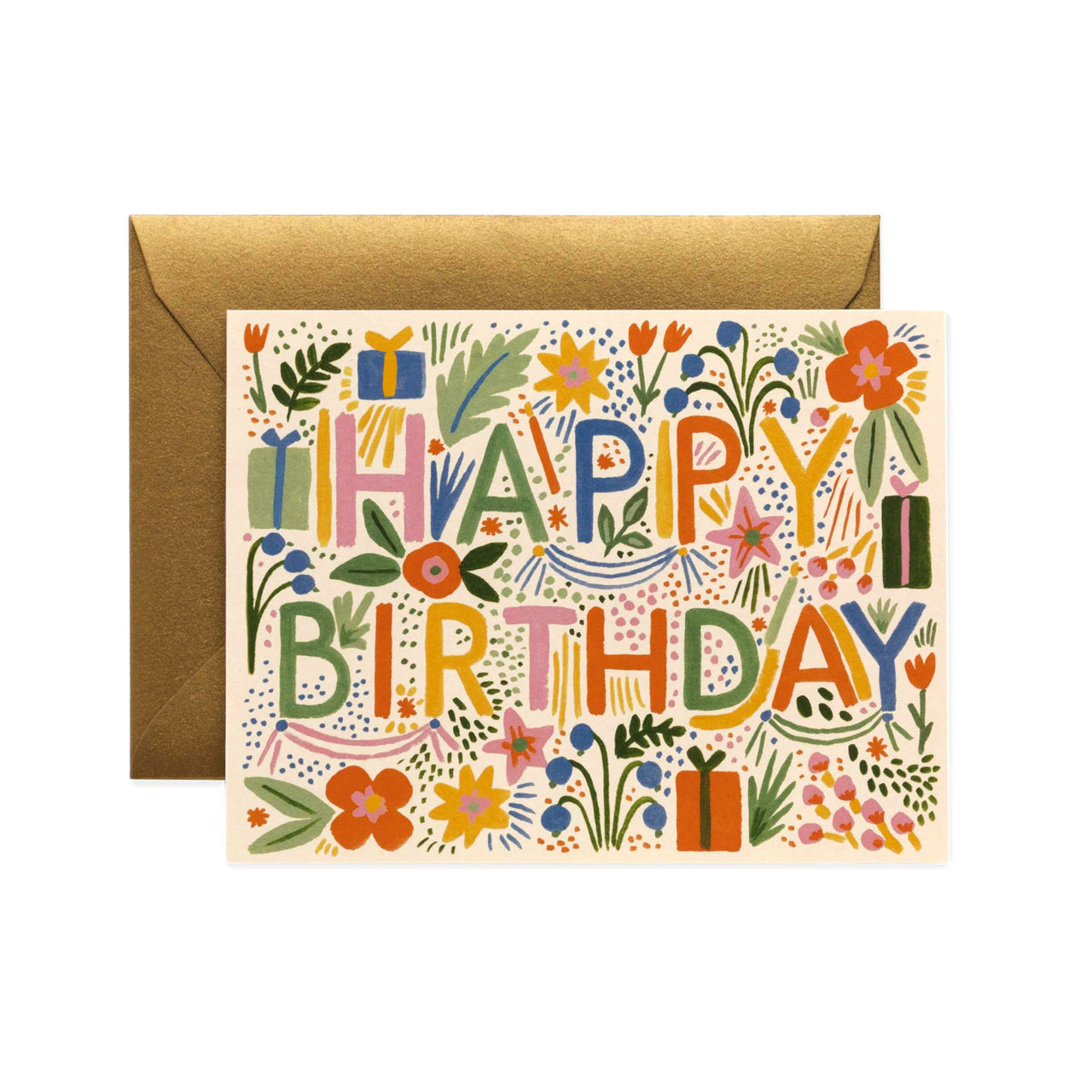 Rifle Paper Co Fiesta Birthday Greeting Card - Colorful Floral Design for Celebrations & Parties