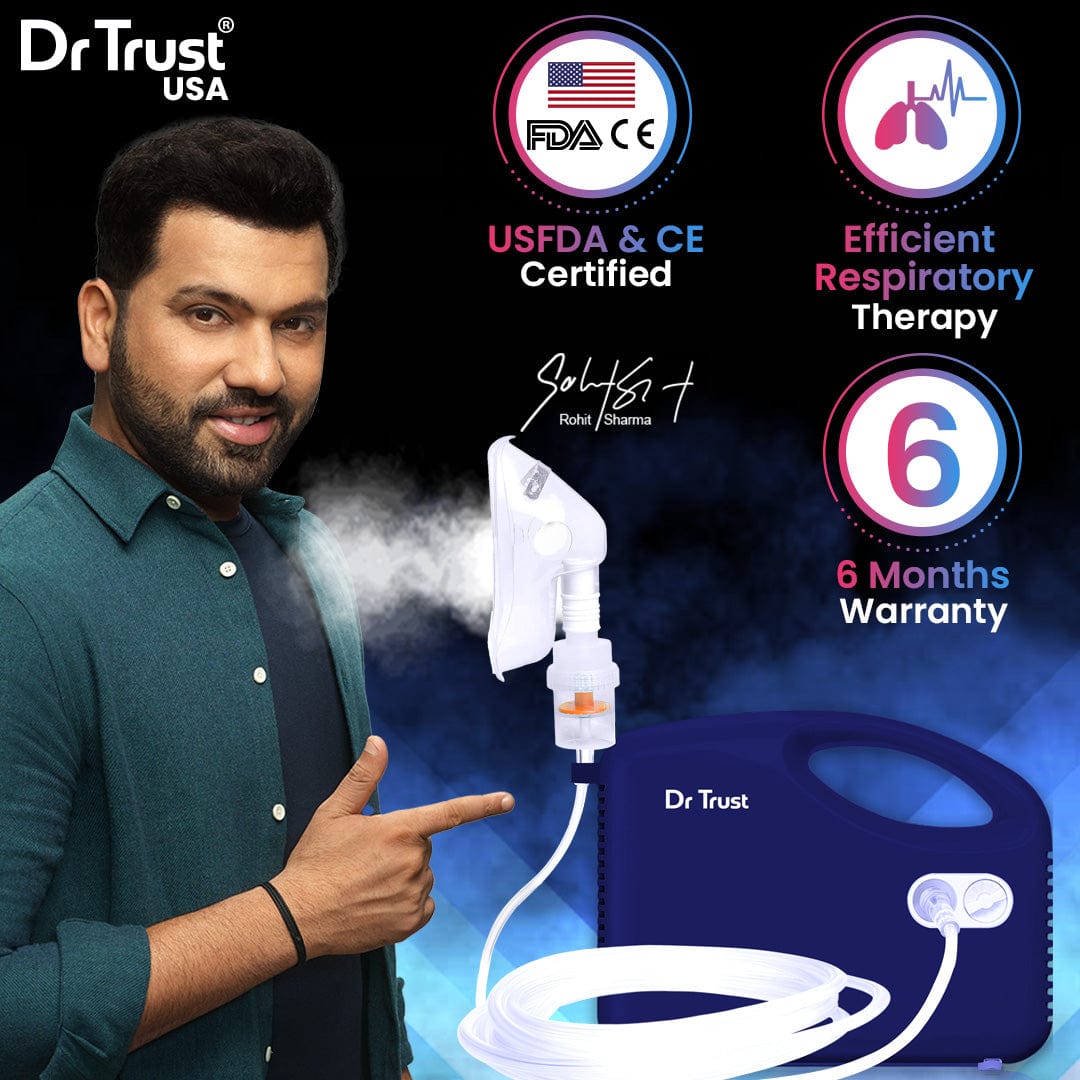 Dr Trust USA Sapphire Compressor Nebulizer Machine 414 - Ultra Quiet Portable Home Nebulizer for Adults & Kids with Complete Mask Kit - Perfect for Asthma, COPD & Respiratory Treatments at Home