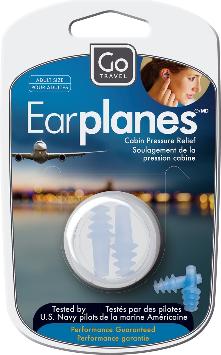 Go Travel Earplanes - Pressure Regulating Ear Plugs for Airplane Travel, Flying Comfort & Noise Reduction - Perfect for Long Flights, Kids & Sensitive Ears