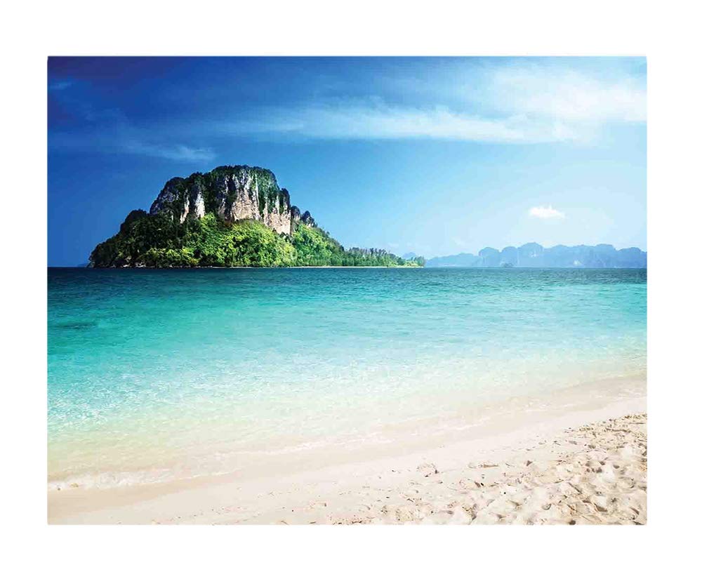 116x83 Inches Peel and Stick Wallpaper - Crystal Sea Tropic Island Scenery with Golden Beach, Self-Adhesive Removable Wall Mural for Home & Office Decor | Perfect for Living Room, Bedroom, or Workspace