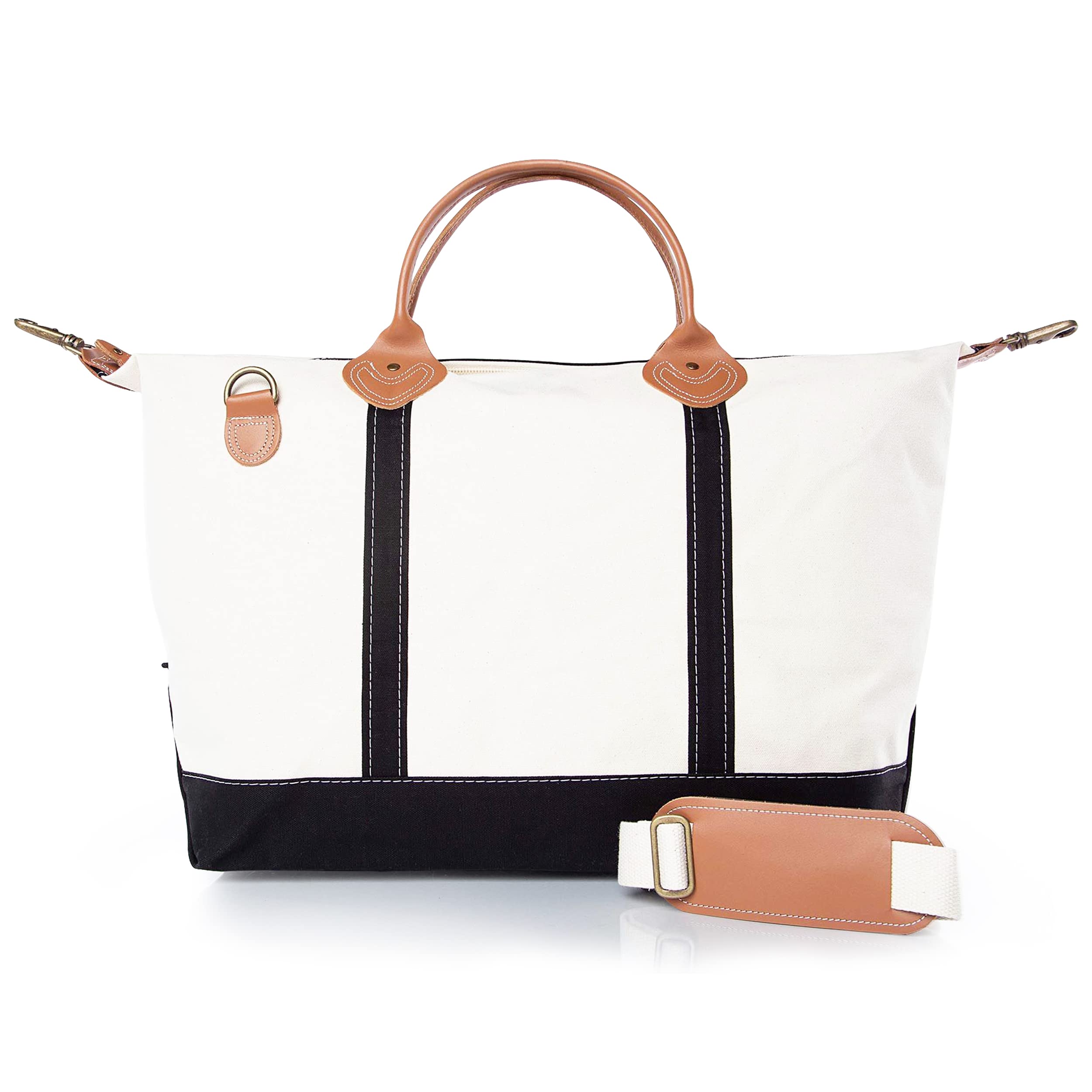 18 oz Canvas Weekender Bag for Women - Stylish Duffle Carry On Bag for Travel & Overnight Trips - Perfect Gym Bag, Beach Tote & Weekend Getaway Essential