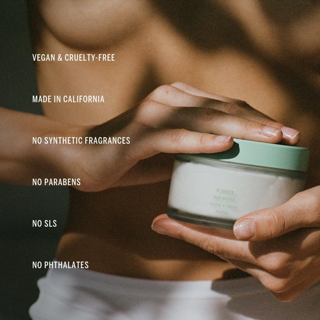 Organic Green Body Butter & Katrafay Body Scrub Bundle - Vegan, Cruelty-Free, Non-Toxic Skincare Set | Made in USA | Perfect for Dry Skin Care & Spa Day at Home