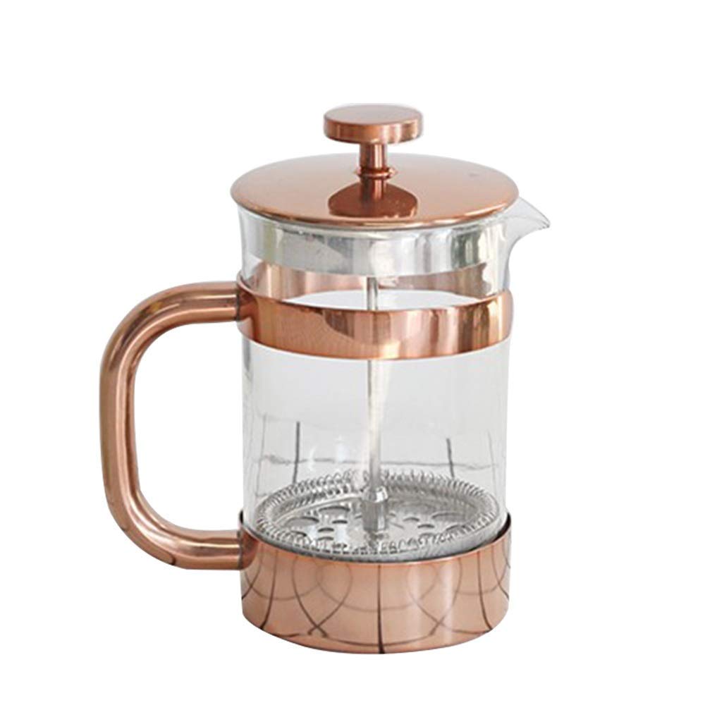 SH-CHEN French Press Coffee Maker - 350ml Glass Coffee Pot with Stainless Steel Filter for Home & Office - Perfect for Brewing French Press Coffee, Tea & Cold Brew (Pink) - Ideal for Kitchen, Camping & Gifts