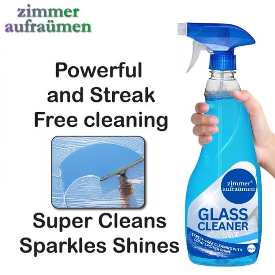 Zimmer Aufraumen Glass Cleaner 500ml + 4X50ml Concentrates - Make 2L Eco-Friendly Glass Cleaner | Streak-Free for Windows, Mirrors & Glass Surfaces | Home & Office Use