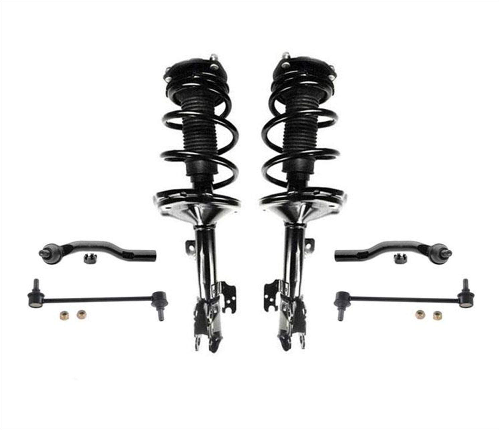 Toyota Highlander 01-03 Front Struts Tie Rods Sway Bar Links Kit - Replacement Suspension Parts for All Wheel Drive (AWD) Models - Improve Ride Comfort & Handling for City Driving & Off-Road Adventures