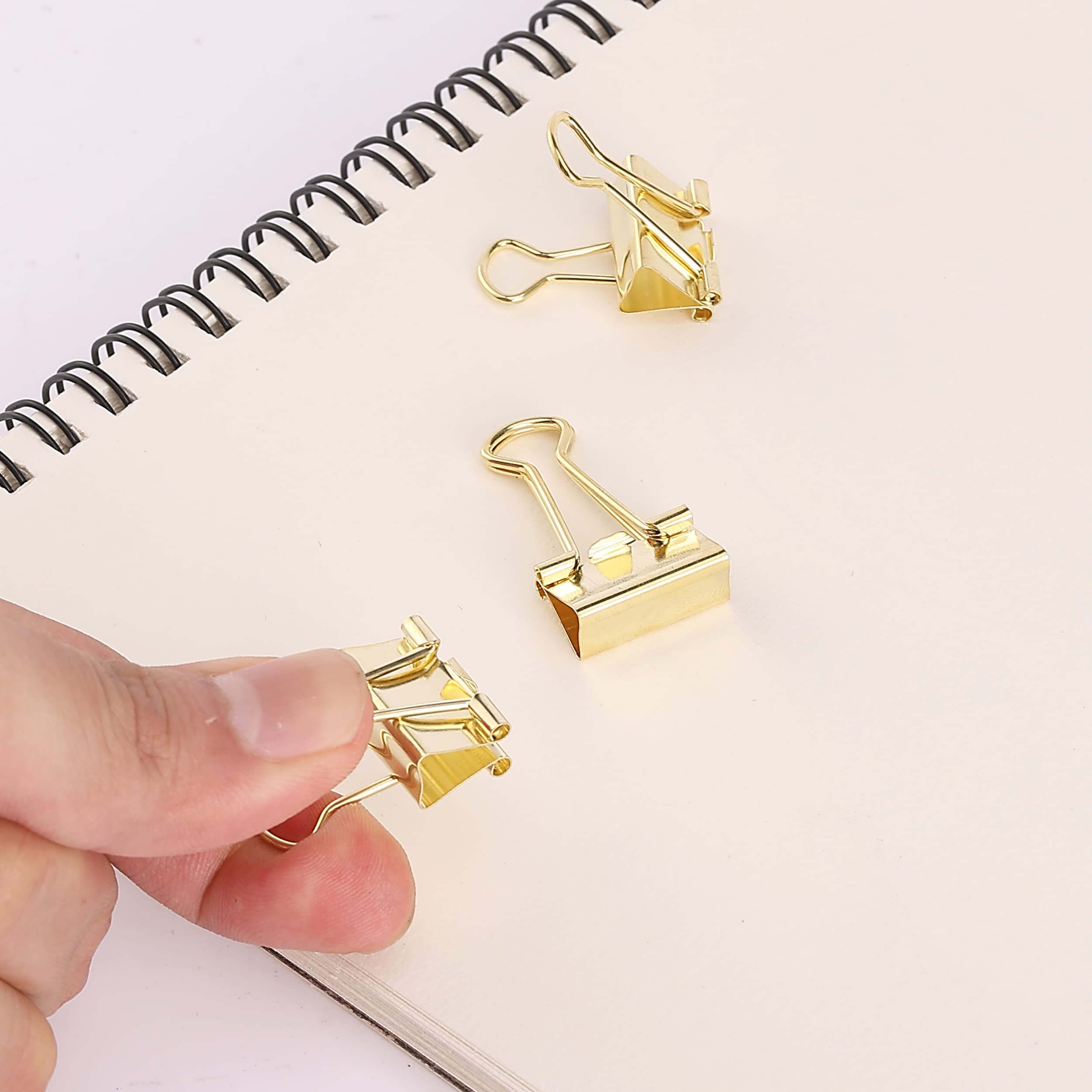 Mr. Pen Small Binder Clips 50-Pack, 0.75 Inch Gold Mini Paper Clips for Office Documents, School Projects, Crafting & Organizing - Micro Binder Clips for Files, Photos, Notes & Bulletin Boards