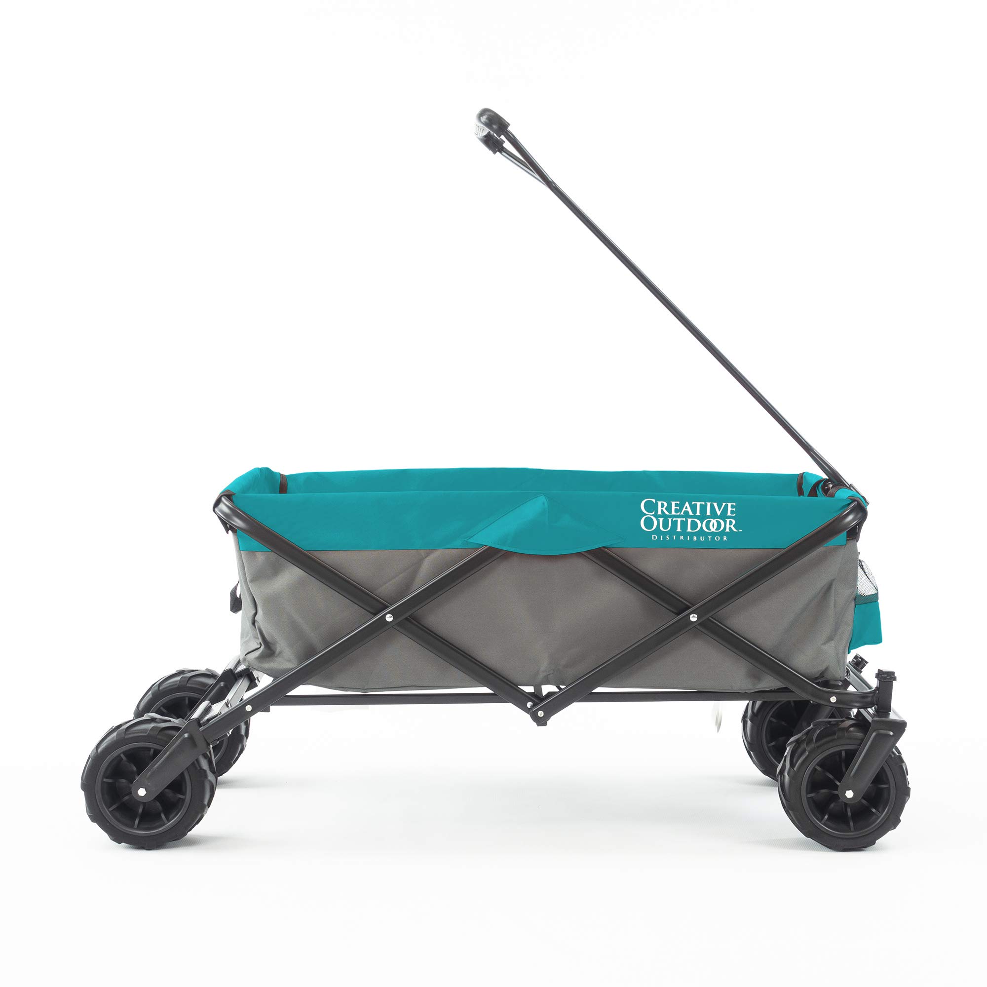 Best Collapsible Outdoor Wagon for Kids - All Terrain Push Pull Stroller Cart with Foldable Design | Perfect for Beach, Park, Garden, Sports & Camping | Durable Teal/Gray Utility Wagon for Family Outings & Picnics