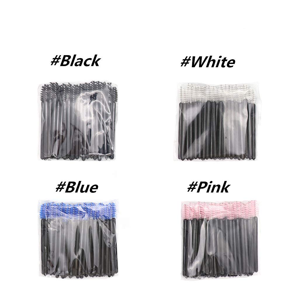 200 Pack Disposable Mascara Wands - Mini Eyelash Brushes for Extensions, Brow Brush Makeup Tools (4 Colors) - Perfect for Lash Artists, Salons & DIY Beauty at Home