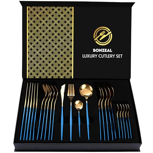 Blue-Gold Cutlery Set