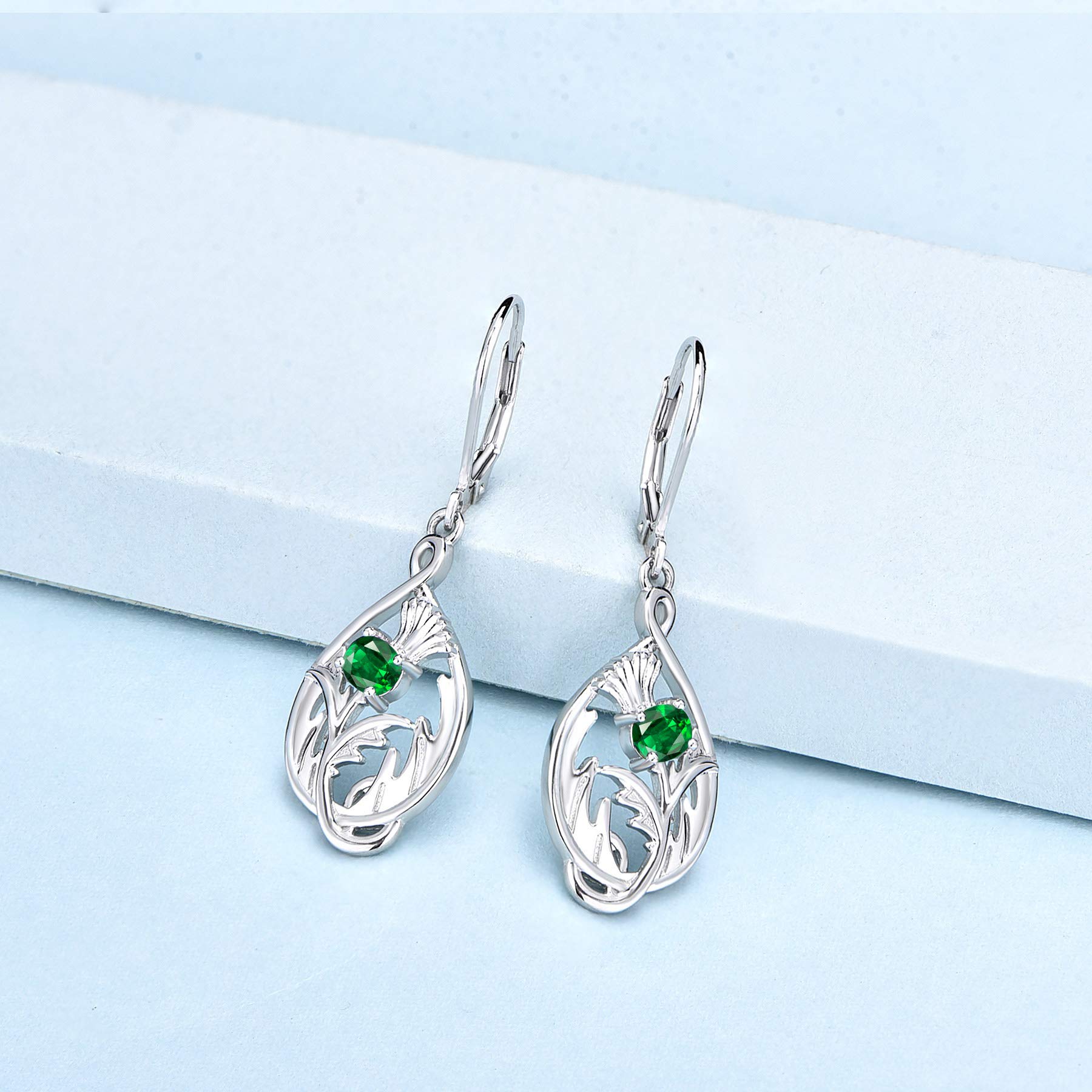 Scottish Thistle Earrings 925 Silver Outlander Jewelry for Women - Perfect for Weddings & Parties
