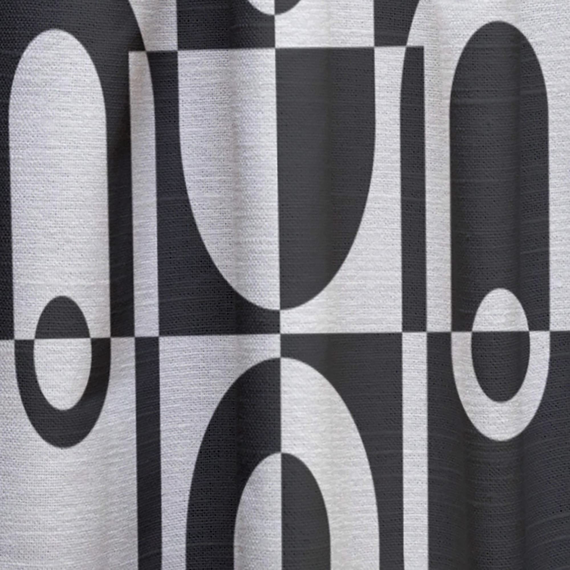 Monochrome Geometric Pattern Blackout Curtains - Thermal Insulated Single Panel (52x84) for Bedroom & Living Room - Modern Window Drapes for Home Decor & Light Blocking