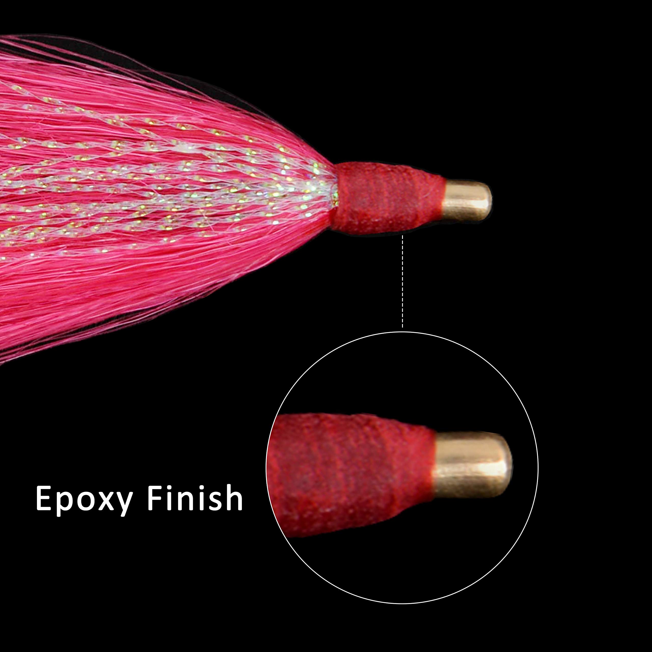 Bucktail Fishing Lures 10pcs - Saltwater Cod Teaser Kit for Surf Casting