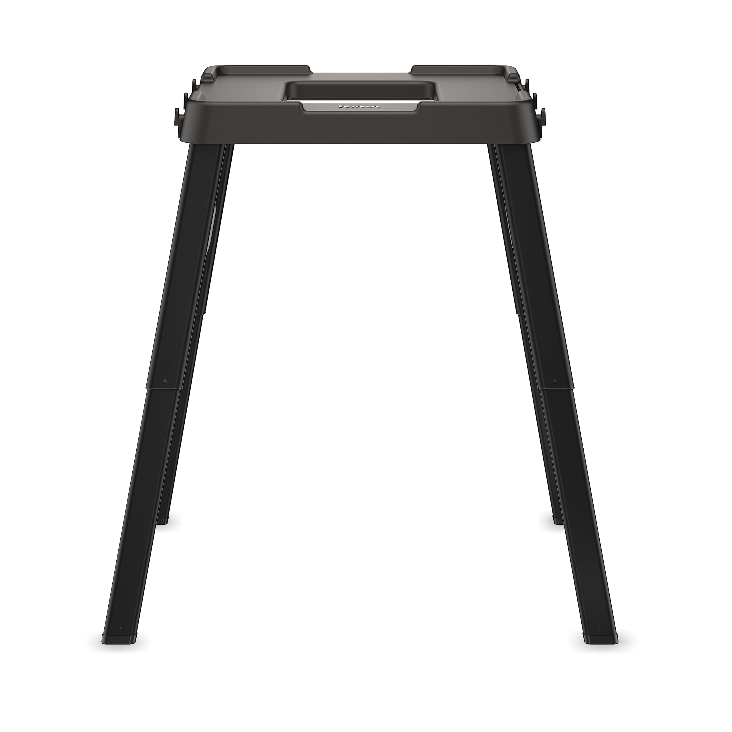 **Ninja XSKUNSTAND Outdoor Fire Pit Stand - Adjustable Height, Weather-Resistant Black Woodfire Stand with Utensil Holder & Side Table Compatibility (26