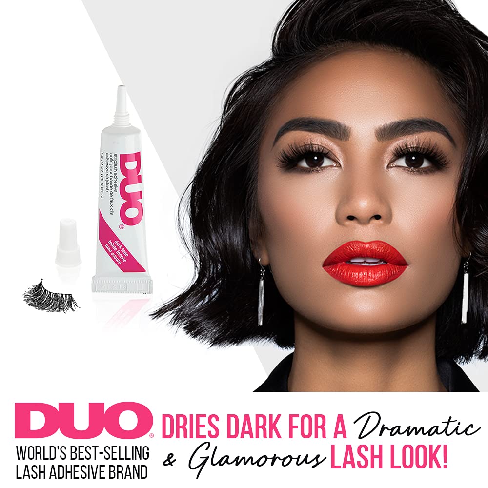 DUO Lash Glue Dark Tone - Black Eyelash Adhesive for Strip Lashes, Waterproof & Long-Lasting Eyelash Glue, 0.25 oz (2-Pack) - Perfect for Parties, Weddings & Daily Wear