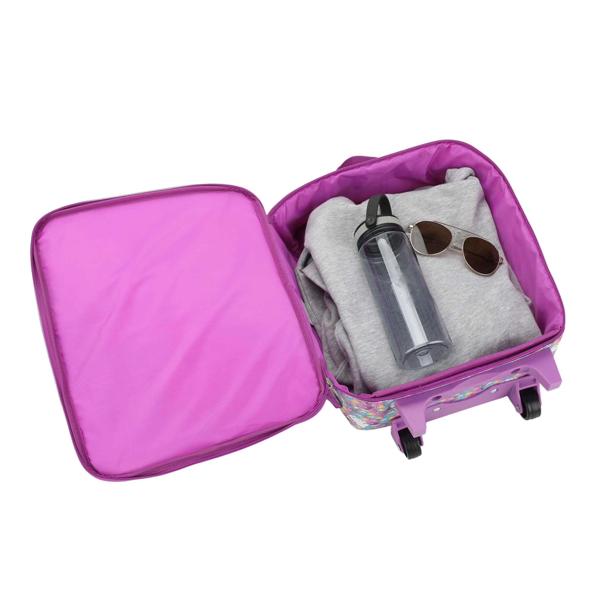 Bioworld Hello Kitty Starshine 3-Piece Youth Travel Set - Pilot Case, Duffle Bag & Luggage Tag - Cute Carry-On for Girls Airplane Trips & Sleepovers
