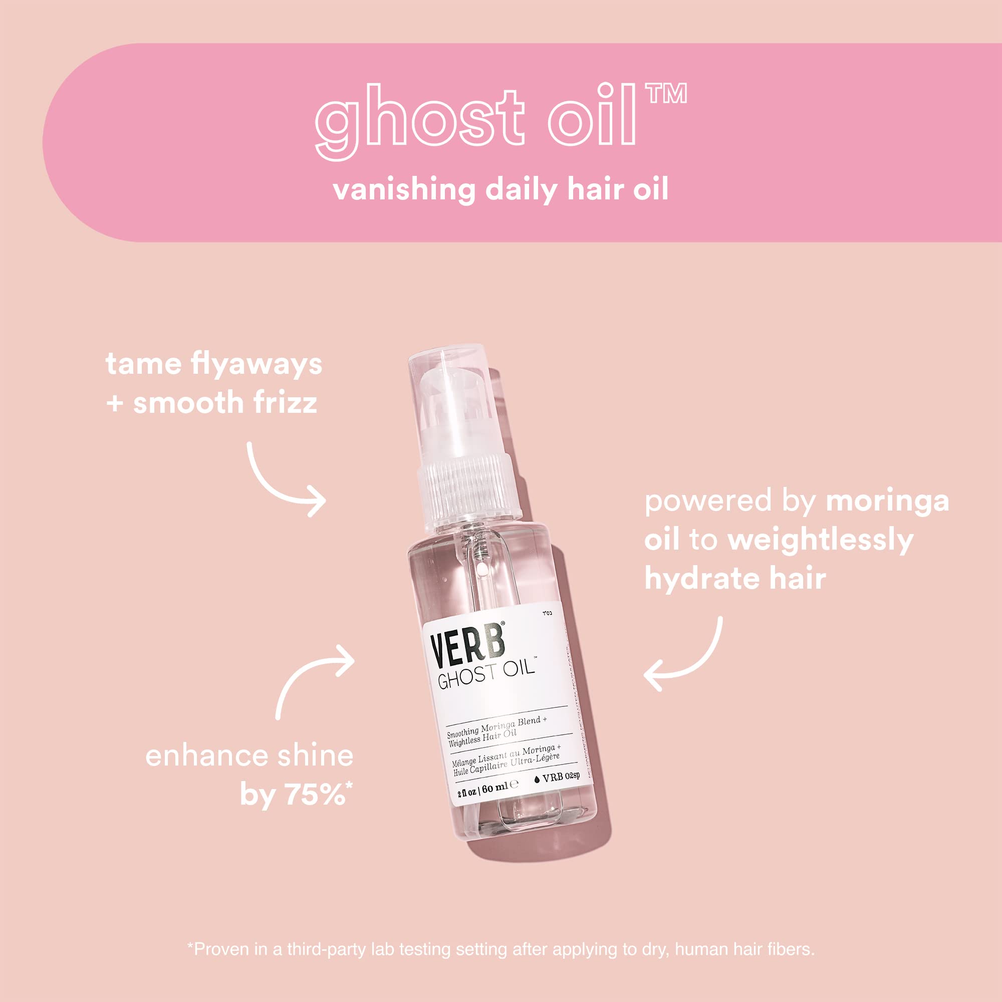 Verb Ghost Shampoo & Conditioner Set (12 fl oz) + Volume Dry Texture Spray (5 oz) + Ghost Hair Oil (2 oz) - Hydrating Hair Care Bundle for Fine & Damaged Hair - Perfect for Daily Use, Styling & Salon-Like Results at Home