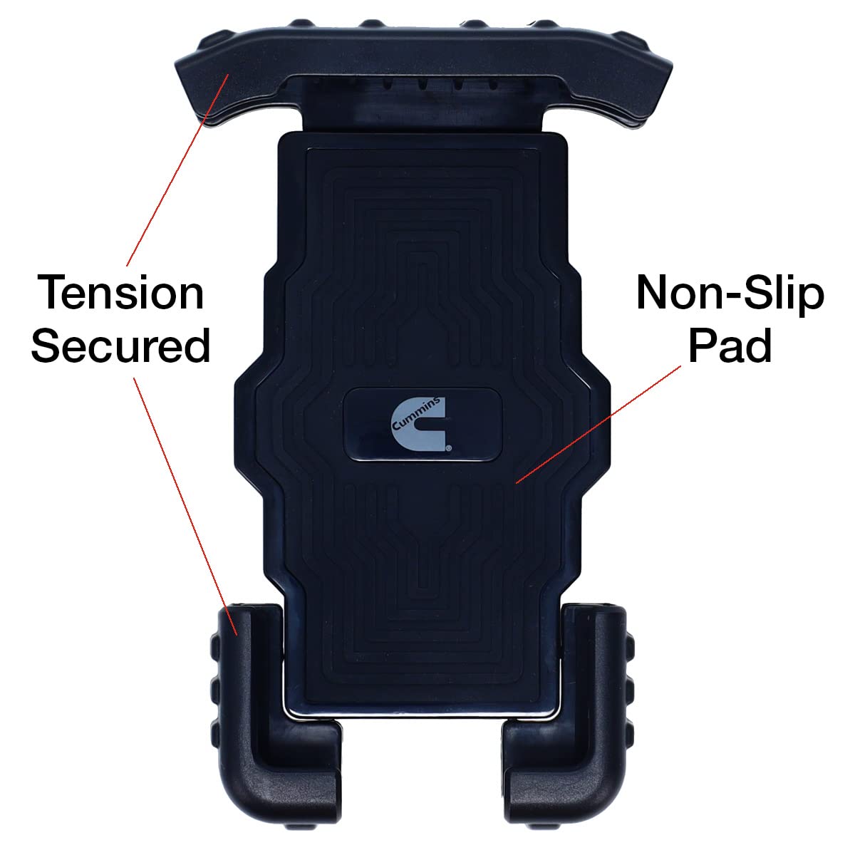 Cummins Cup Car Phone Holder - Adjustable Truck Phone Mount for Cell Phones - Black - Perfect for Commuting and Road Trips