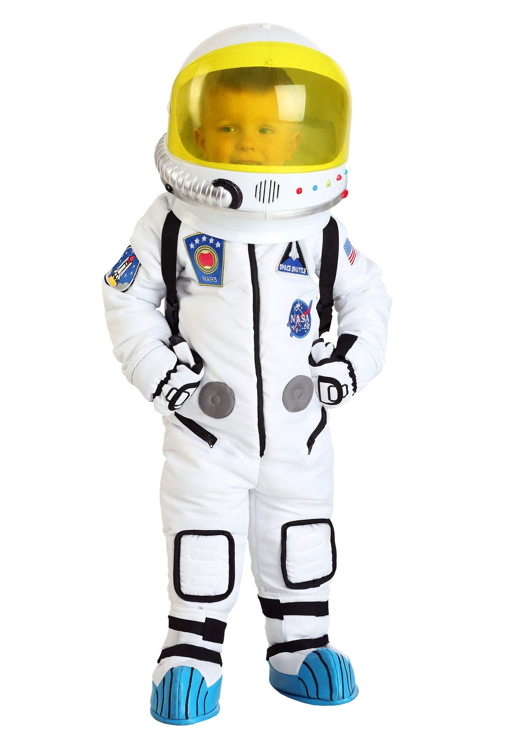 NASA Astronaut Costume for Toddlers - Kids Space Suit with Mission Patches | Halloween Dress Up, Birthday Party, Cosplay & Pretend Play