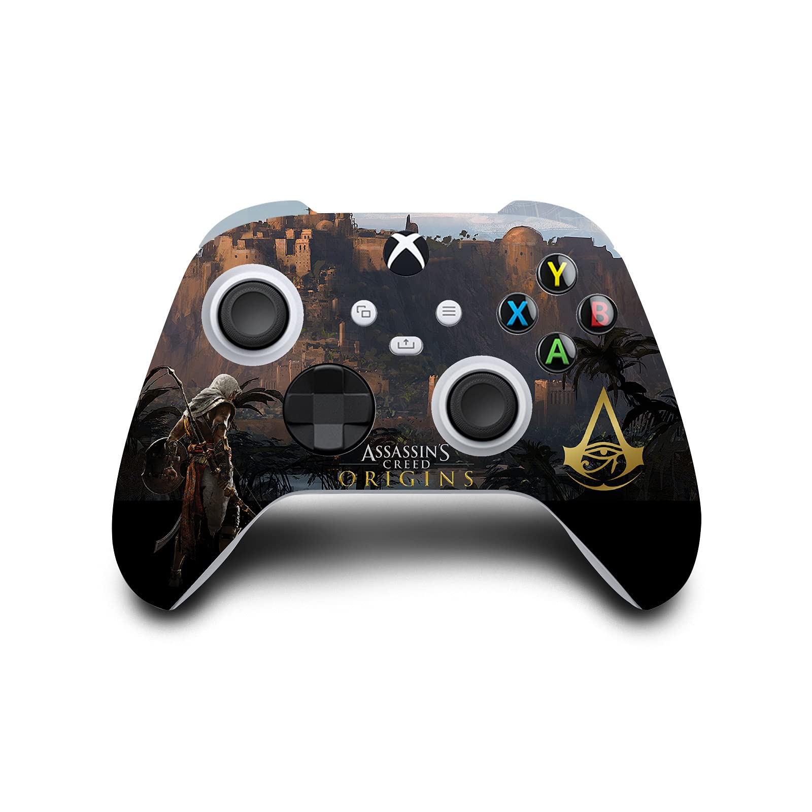 Officially Licensed Assassin's Creed Bayek Crest Origins Vinyl Sticker - Gaming Skin Decal for Xbox Series X Console & Controller Bundle - Perfect for Gamers, Collectors, and Customization Enthusiasts