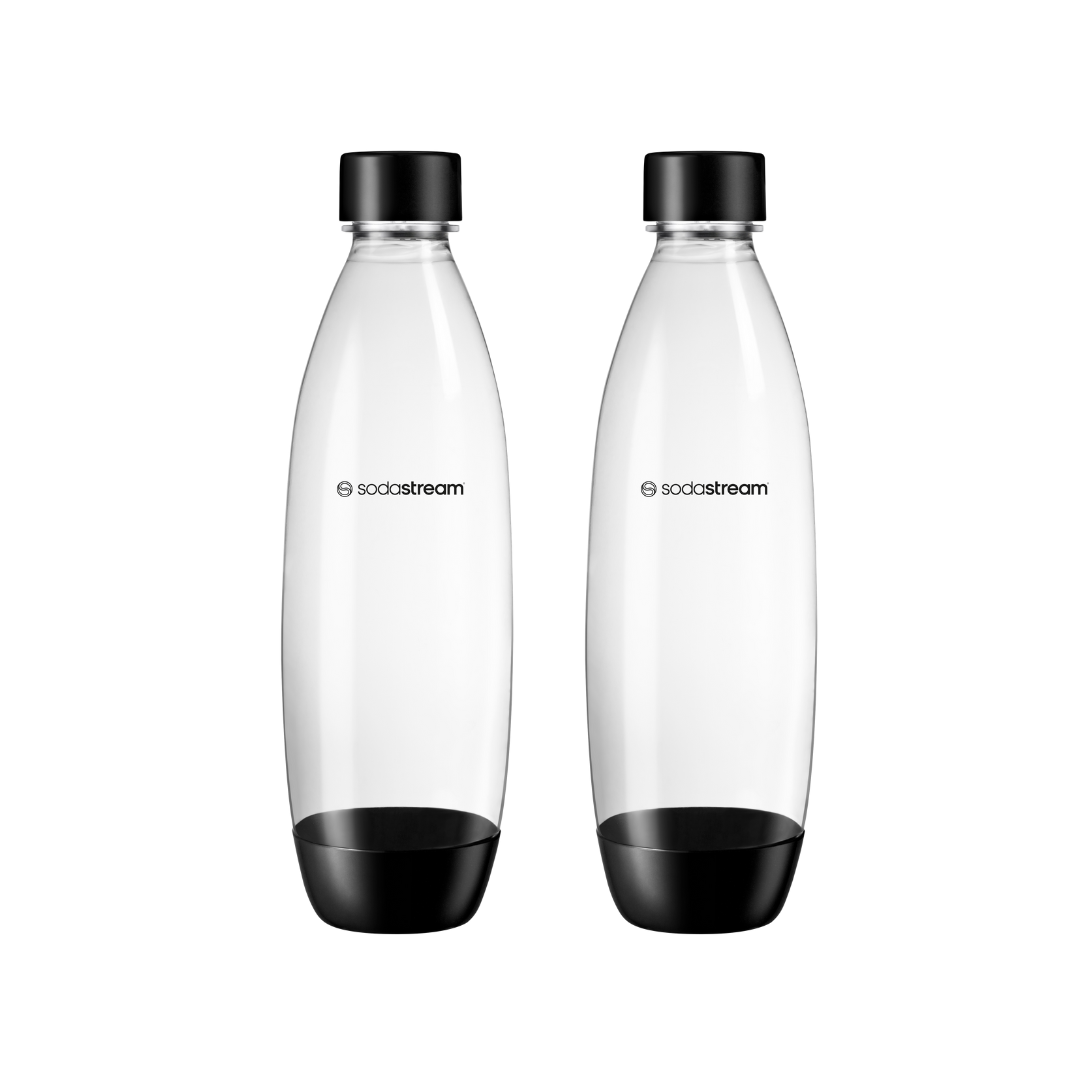 1L Black Fuse Water Bottle Twin Pack - Dishwasher Safe, BPA-Free Leakproof Thermos for Gym, Hiking & Outdoor Activities