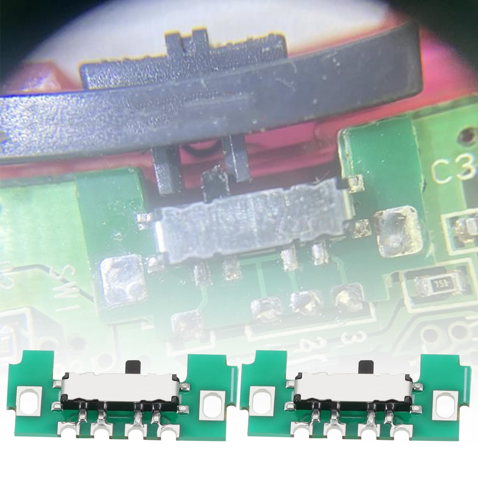 EMSea 2-Pack Slide Power Switch Replacement Parts for Gameboy GBA - ON/OFF Power Button Repair Panel - Compatible with Gameboy Advance Console - Perfect for Gaming Repair & Maintenance