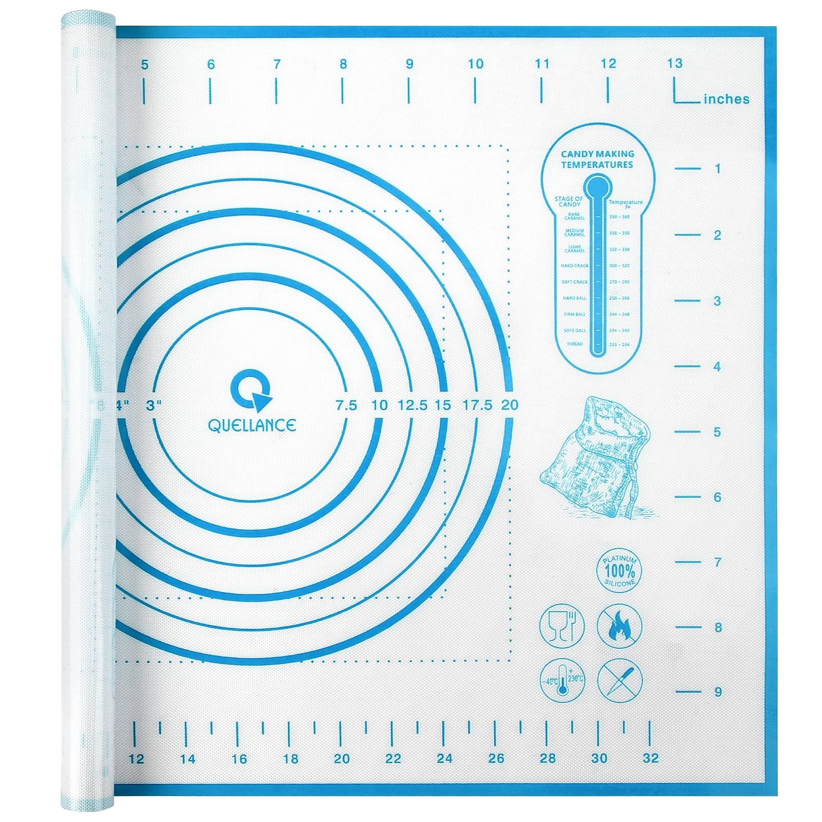 Non-Stick Silicone Baking Mat with Measurements - 12