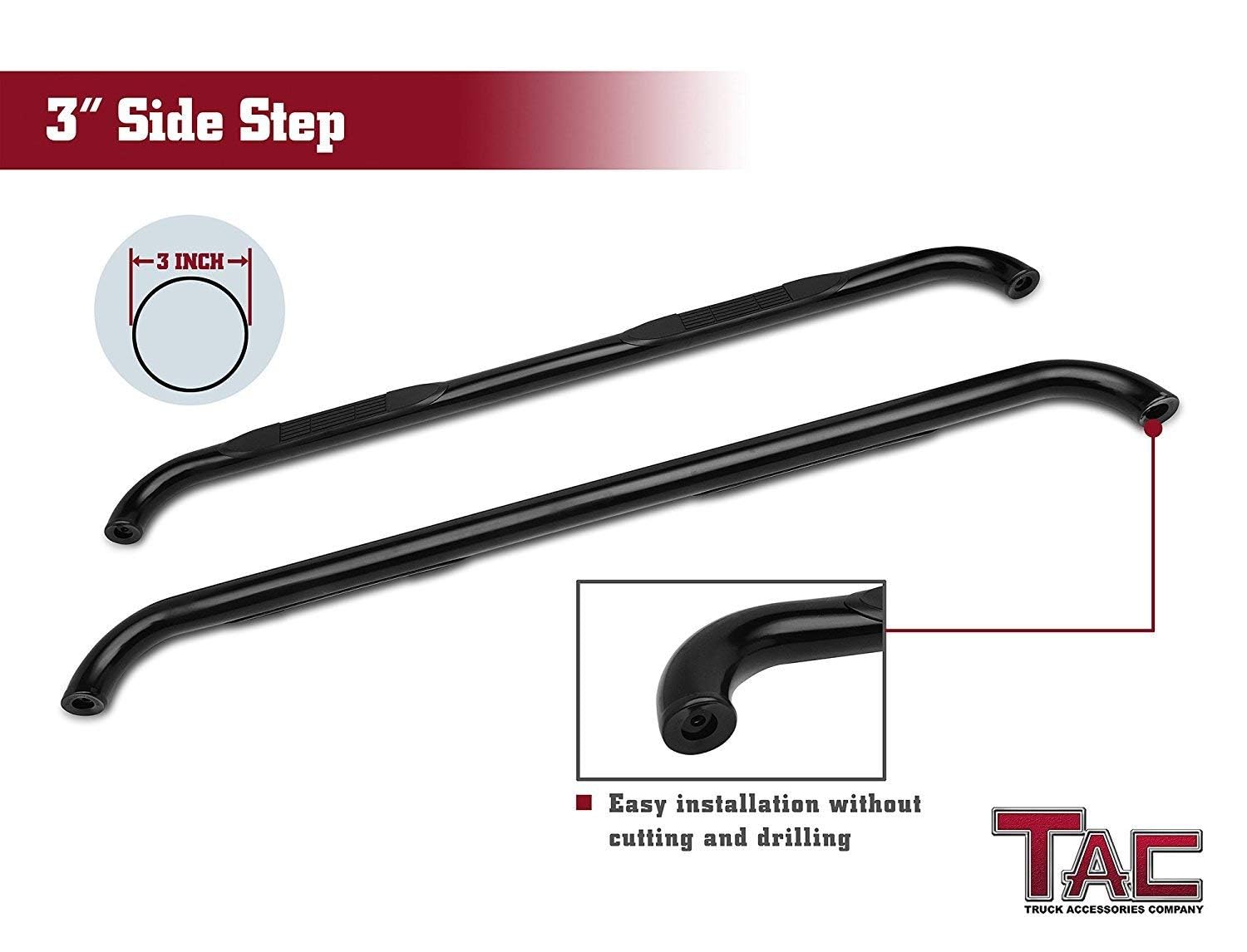 Ford Ranger Side Steps - Black Nerf Bars for 1998-2011 Models | Off-Road Running Boards