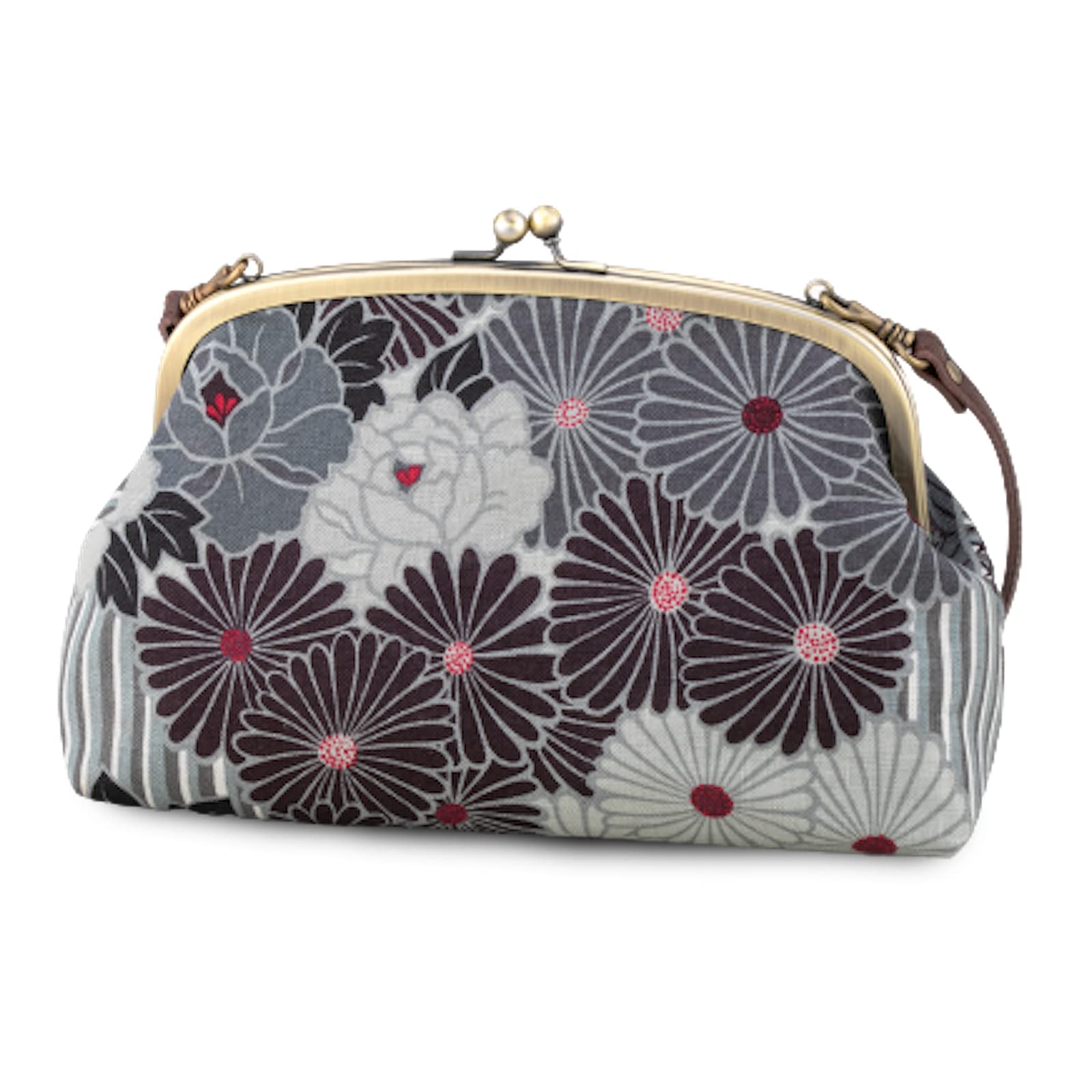Vintage Japanese Kiss Lock Clutch Purse - Elegant Crossbody & Shoulder Bag for Women | Evening Party, Wedding, Date Night Accessory | Made in Japan