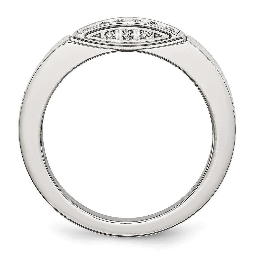 1.10ct Diamond Wedding Band Ring for Women - 9.5mm Polished Stainless Steel Engagement Ring - Perfect for Anniversary, Proposal & Everyday Wear