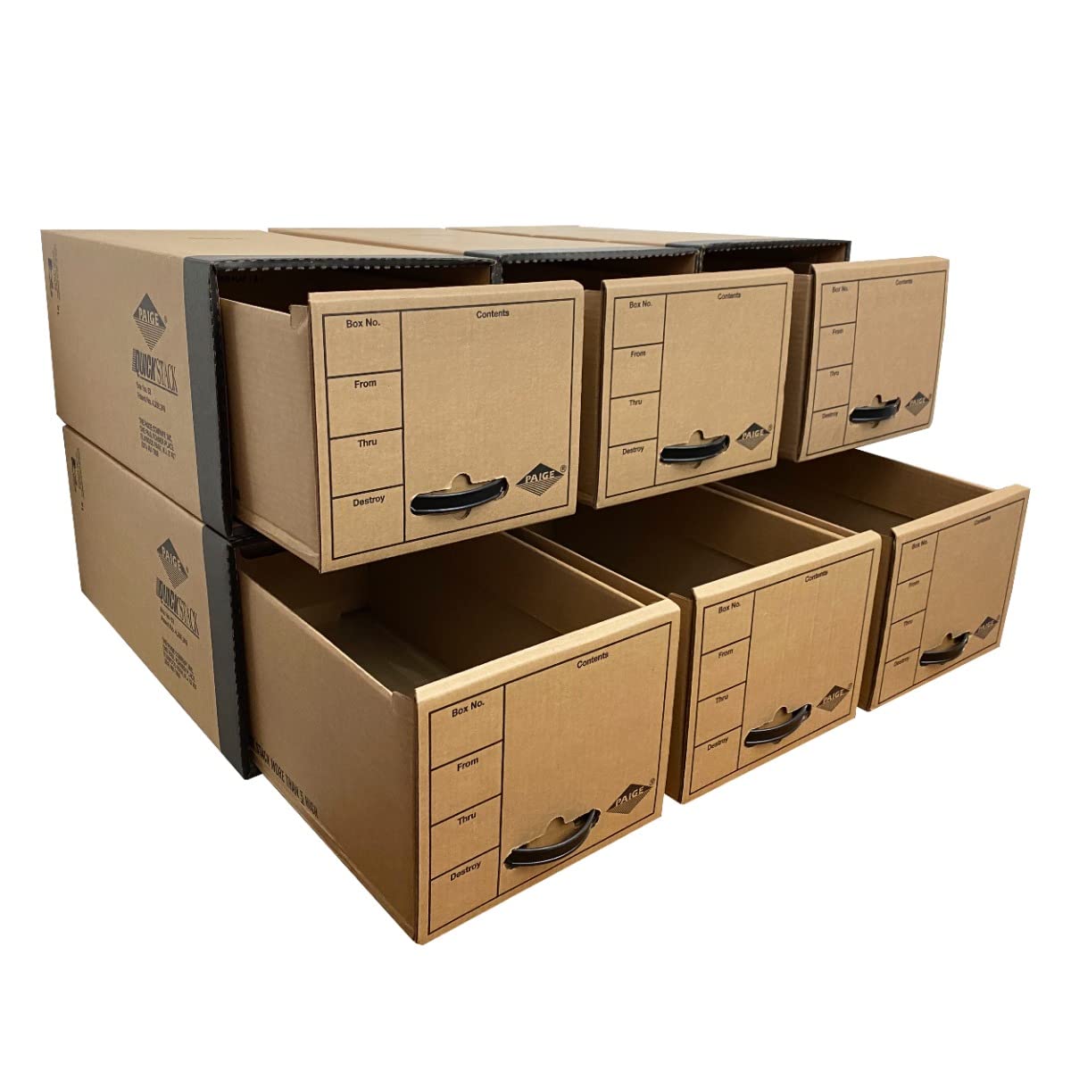 uBoxes Quick Stack Drawer File Boxes - 6 Pack, 24