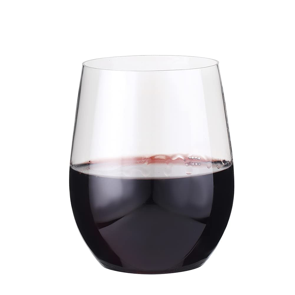 Reloger 32-Pack 12oz Disposable Plastic Champagne Flutes - BPA-Free, Recyclable & Unbreakable Stemless Wine Glasses for Parties, Weddings & Events