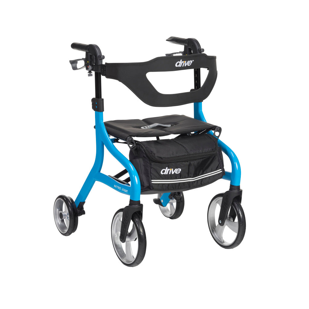 Nitro Sprint Rollator Walker - Lightweight Mobility Aid with Seat & Basket for Seniors & Adults - Perfect for Indoor & Outdoor Use, Shopping & Travel