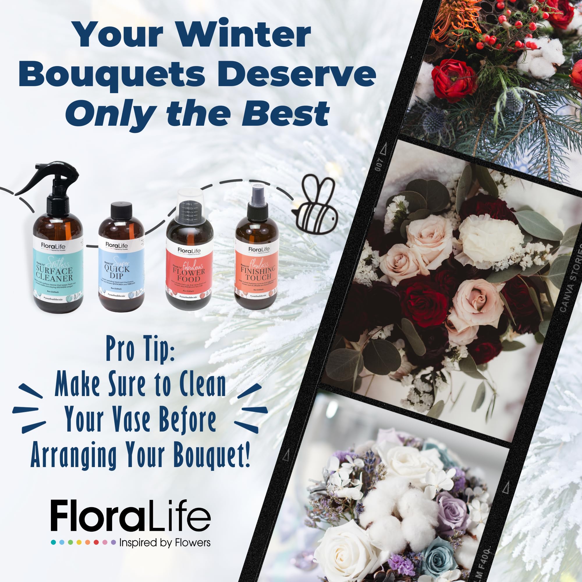 FloraLife Fresh-Cut Flower Care Kit - Nutrient Solution, Hydration Treatment & Cleaning Spray with Pruning Shears | Extend Flower Life for Bouquets, Centerpieces & Home Decor