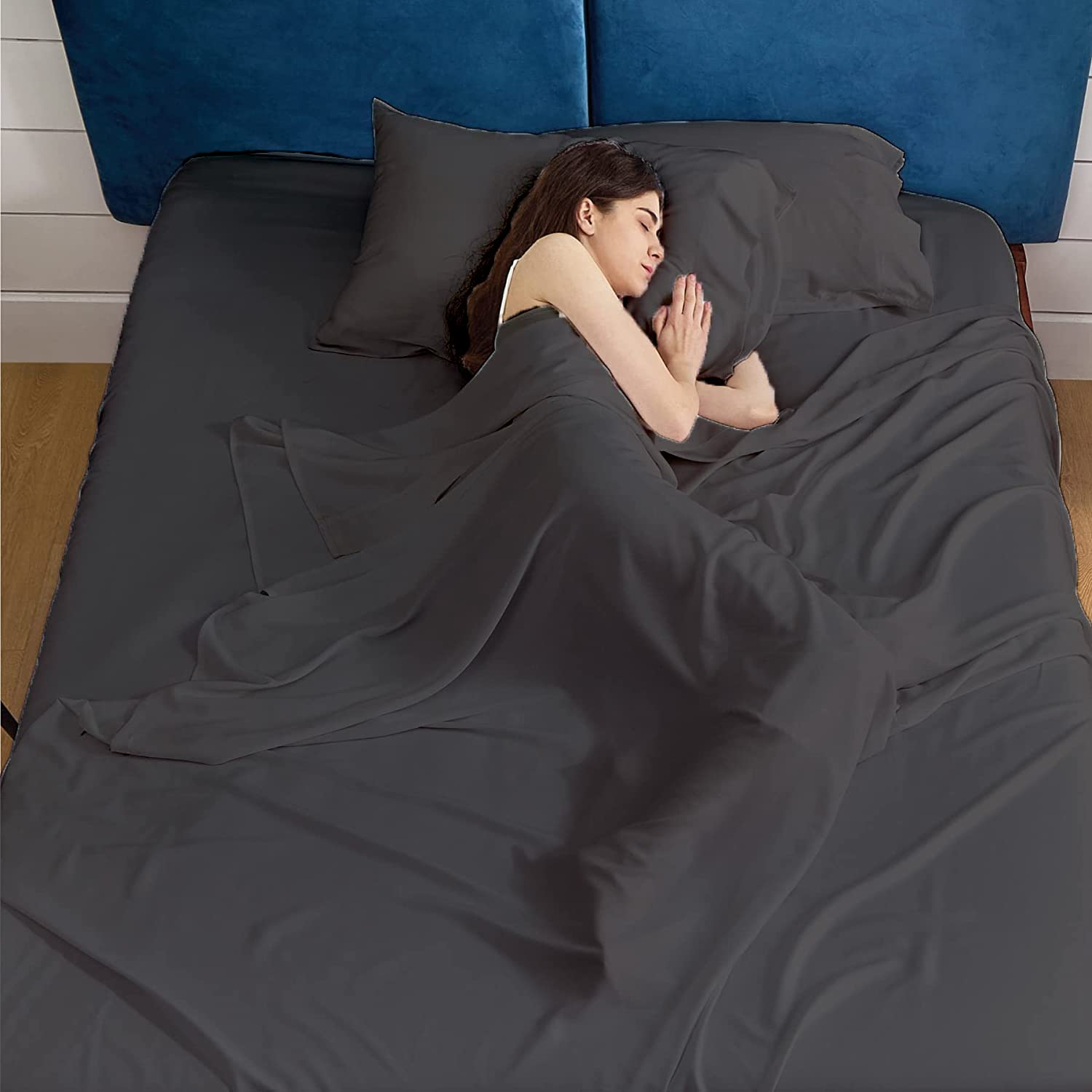 Luxury King Size Sheet Set - Ultra Soft & Breathable Egyptian Cotton Bed Sheets - 4 Piece Set with Deep Pocket (16-18 Inch) - Dark Grey Solid - Perfect for Hotel Style Comfort at Home, Guest Rooms & Master Bedrooms