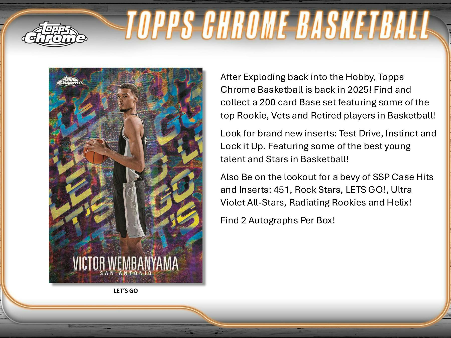 2024-2025 Topps Chrome Basketball Hobby Box - 24 Packs with Autograph & Memorabilia Cards - Collectible NBA Trading Cards for Fans & Investors - Perfect for Card Shows, Gifts, and Sports Collections