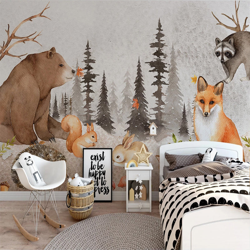 Woodland Forest Nursery Wallpaper - Nature-Inspired Forest Mural for Baby Room Decor | Perfect for Nursery, Kids Bedroom & Playroom