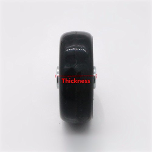 68X24mm Black Luggage Suitcase Wheels - ABEC 608zz Bearings Replacement Inline Skate Wheels for Travel Bags & Outdoor Skating