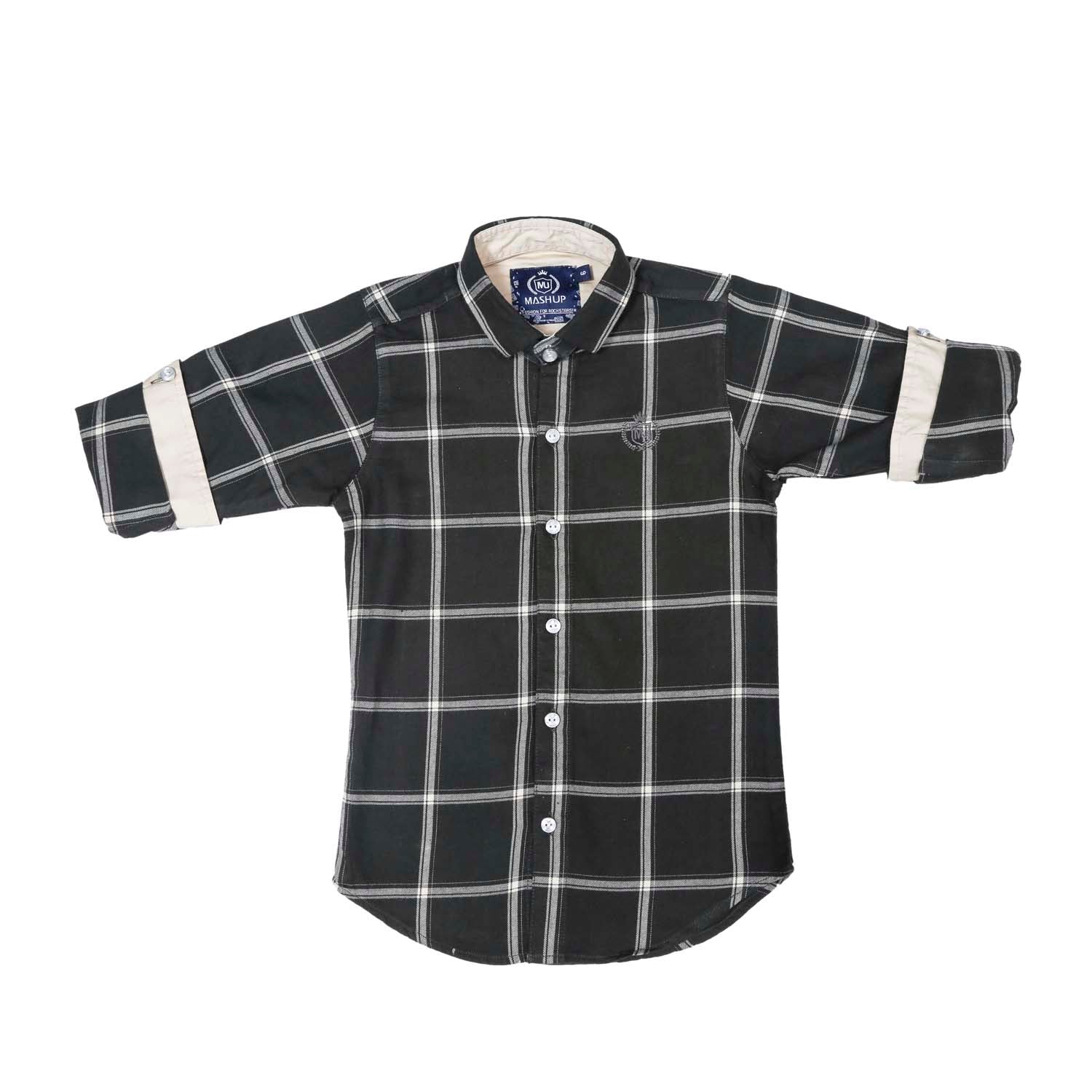 Stylish Navy Blue Checked Button-Down Shirt for Men - Casual & Business Wear | Perfect for Office, Date Night & Weekend Outings