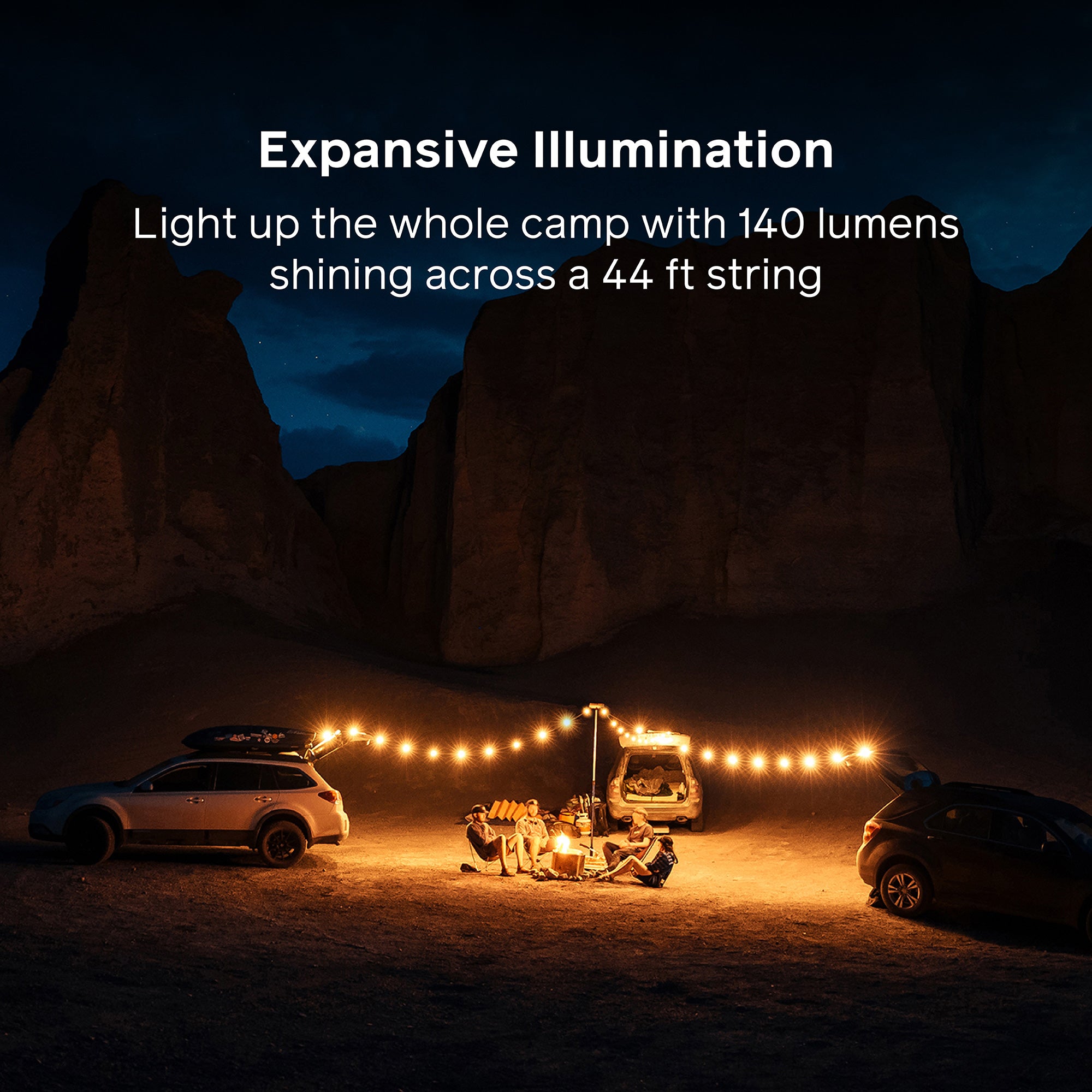 44' Solar String Lights - Waterproof Outdoor Fairy Lights for Garden, Patio, Wedding & Party Decor - White LED Solar Powered Lights with 8 Modes (Warm White)