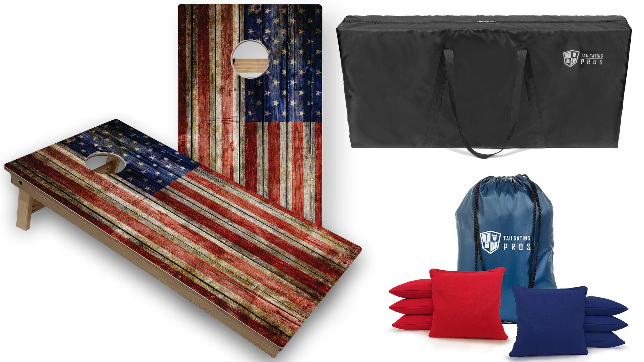 Premium Tournament Grade Cornhole Game Set - 2 Professional 4'x2' Regulation Baltic Birch Boards, 8 Cornhole Bags & Carrying Case (LED Lights Option) - Perfect for Tailgating, Backyard Parties & Outdoor Events