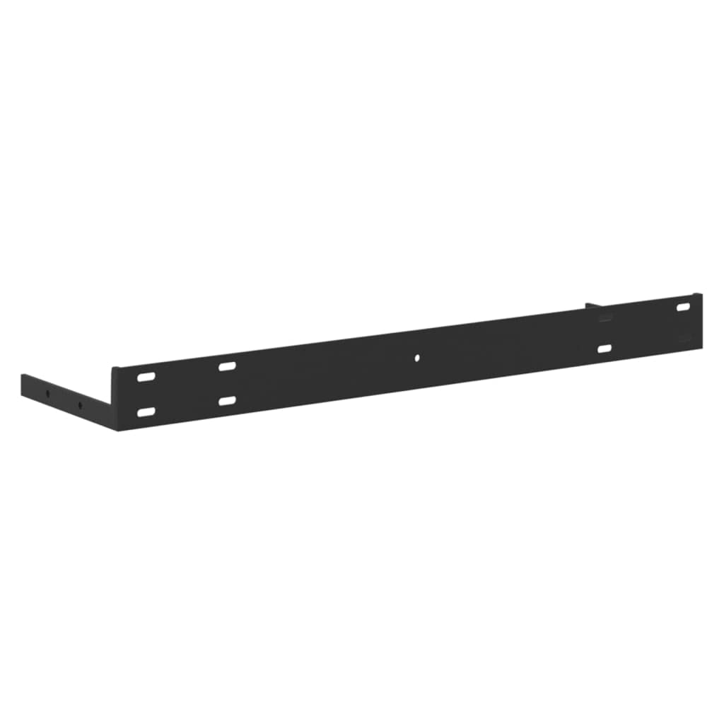 Floating Wall Shelves Set of 2 - Oak & White MDF Display Storage Shelves (19.7
