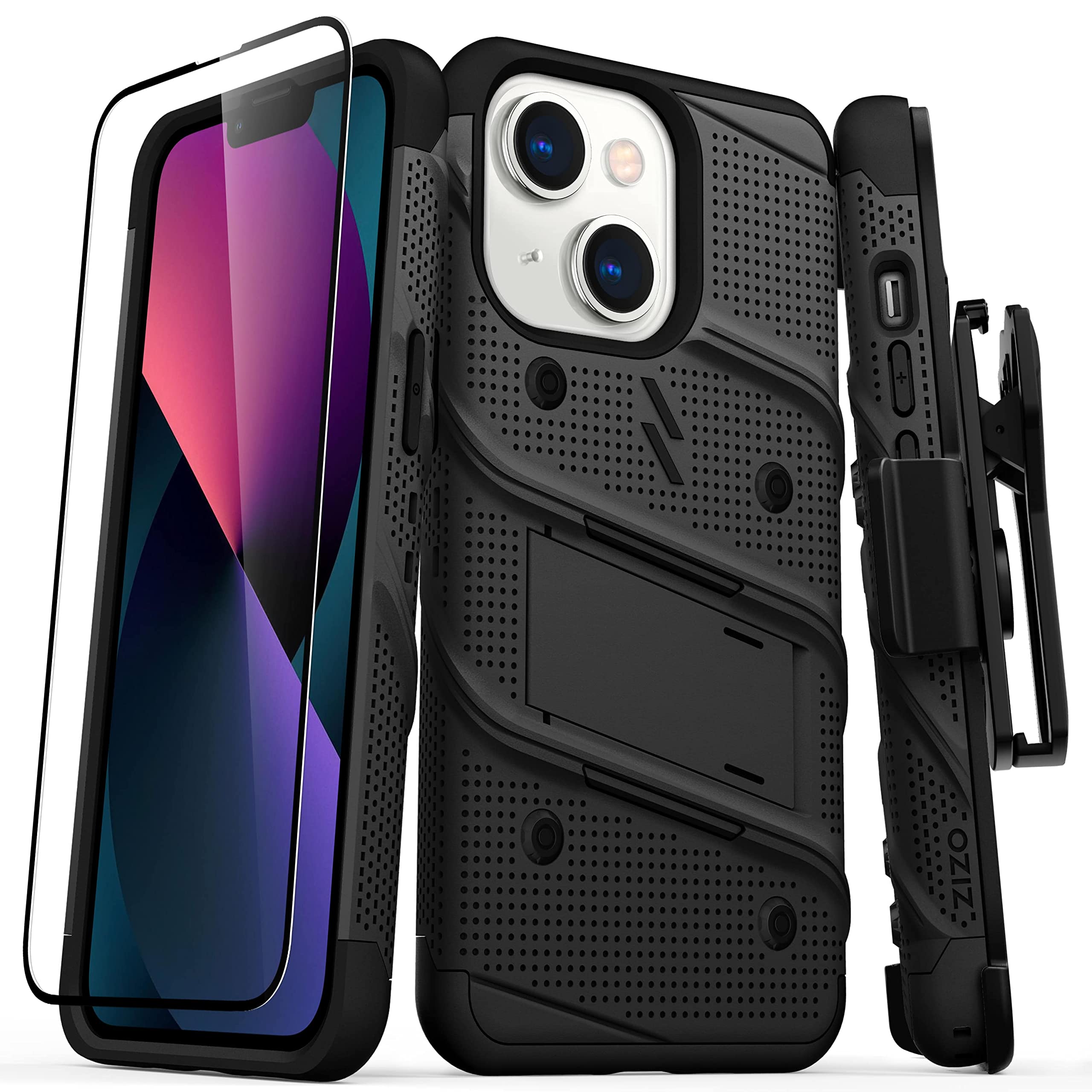 ZIZO iPhone 13 Mini Case with Screen Protector & Kickstand - for Work & Travel
