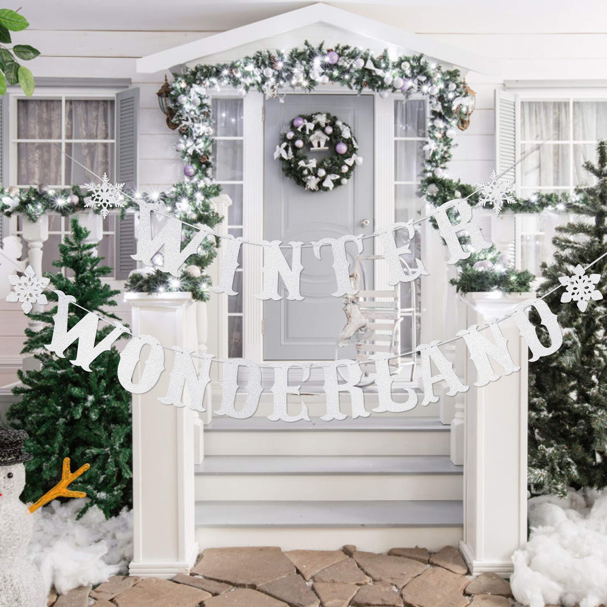 Silver Glitter Snowflake Winter Wonderland Banner - Elegant Baby Shower & Birthday Party Decor for Winter Wonderland Theme | Perfect for Christmas, New Year & Holiday Celebrations