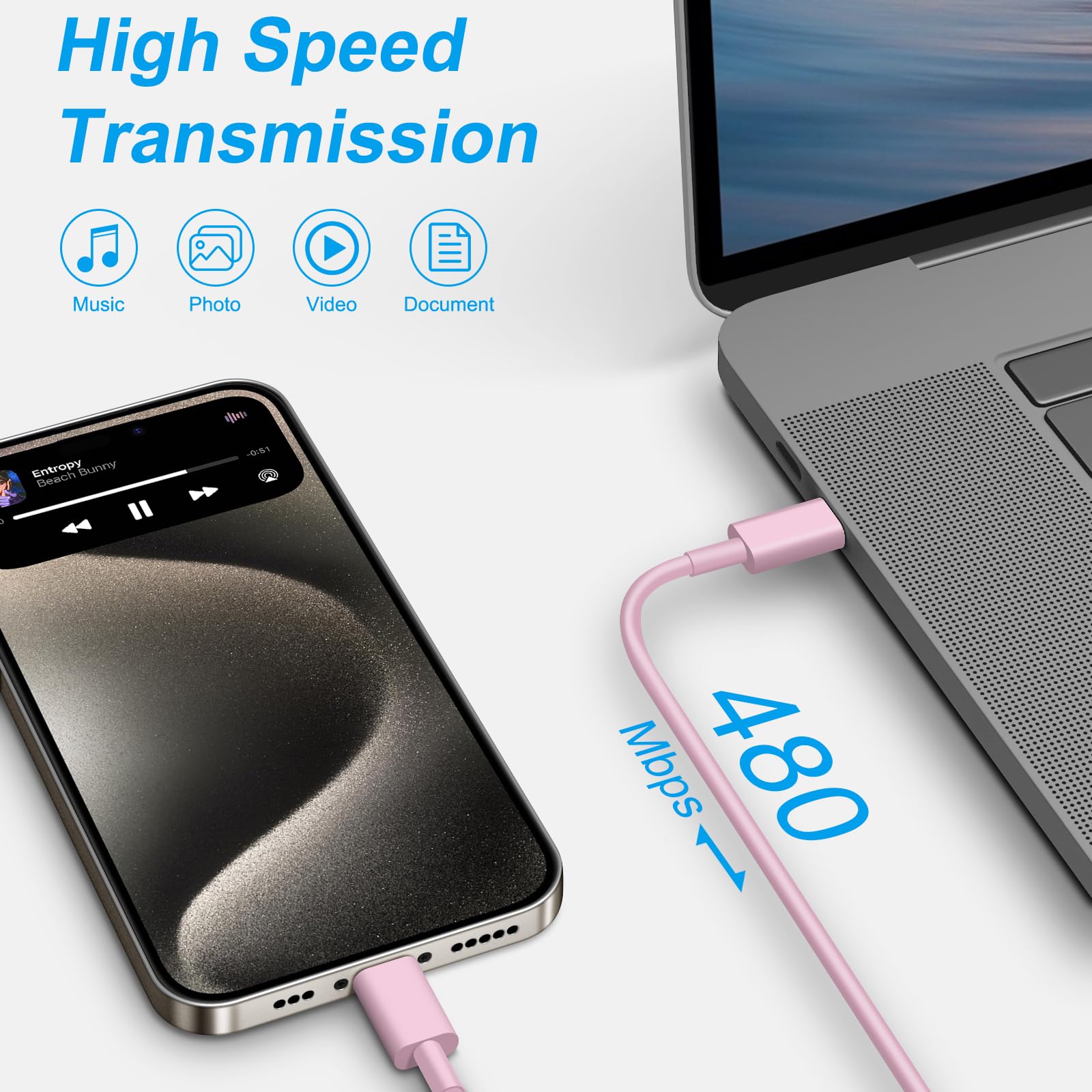 Apple MFi Certified USB C Fast Charger 30W - 6FT USB C to C Cable - Compatible with iPhone 16/15/Pro/Pro Max, iPad Pro/Air, AirPods, Samsung & Android Phones - Fast Charging for Home, Office & Travel