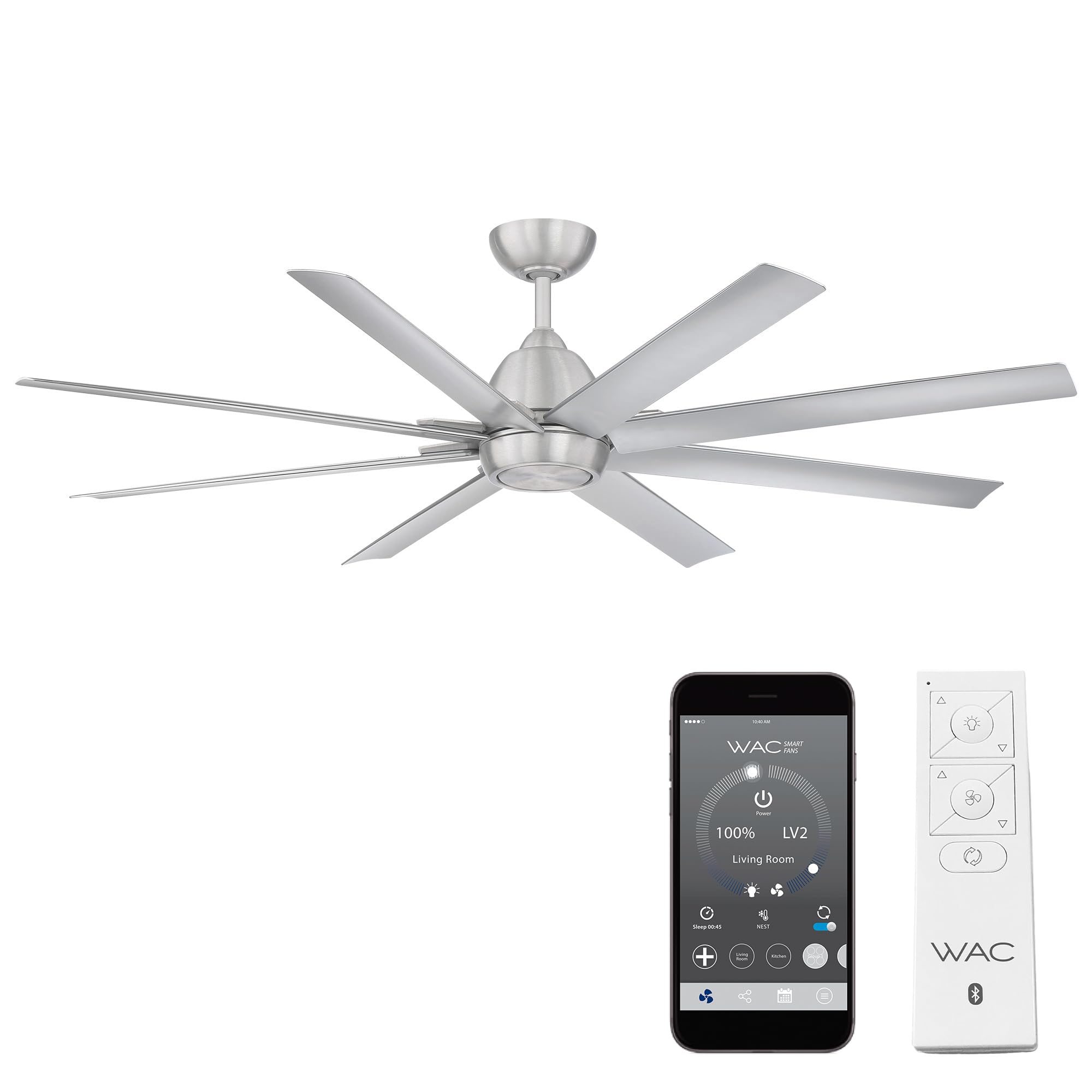 Smart Ceiling Fan with Remote - WAC Mocha XL 66