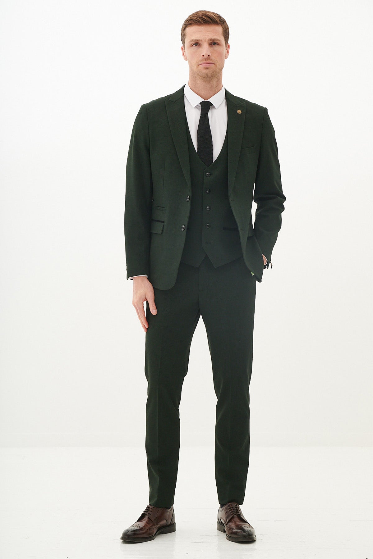 BROMLEY Olive Green Check Suit - Leicester City F.C. Collection (Harry Winks Style) | Perfect for Matchdays, Weddings & Formal Events