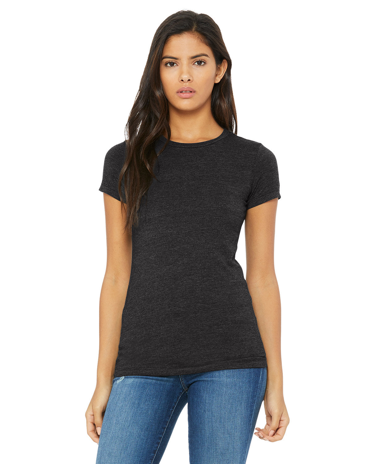 Bella + Canvas 6004 Women's Slim Fit Short Sleeve V-Neck T-Shirt - Soft Cotton Blend Tee for Casual Wear, Workout & Layering