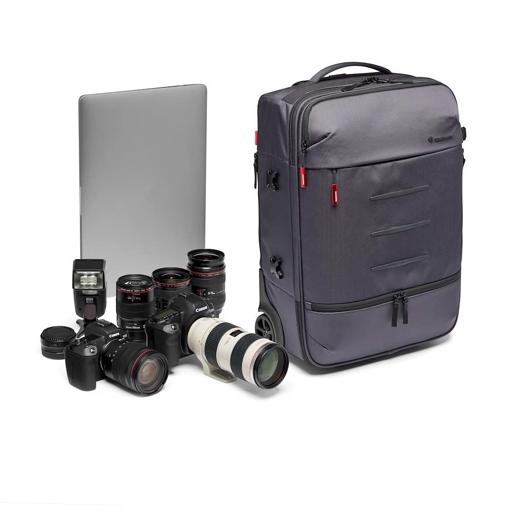 Manfrotto Manhattan Runner-50 Waterproof Camera Rolling Case for DSLR & Mirrorless Cameras - Compact Travel Camera Bag with Laptop & Tablet Compartment - Perfect for Photographers, Videographers & Travel Enthusiasts